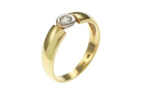 Ring 4.67g 585/- Gelbgold und Weissgold mit Diamant ca. 0.20 ct. Ringgroesse ca. 61