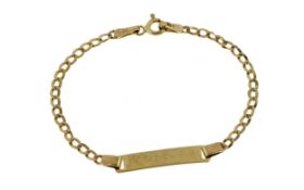 ID-Armband 1.39g 585/- Gelbgold mit Gravur. Laenge ca. 13 cm