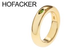 Hofacker Ring 18.21g 750/- Gelbgold mit Turmalin. Ringgroesse ca. 58