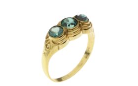 Ring 1.88g 333/- Gelbgold mit Turmalinen. Ringgroesse ca. 55