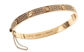 Cartier Armreif 30.67g 750/- Rotgold mit Diamanten (Kein Original)