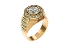 Ring 12.82g 585/- Gelbgold mit Zirkonia. Ringgroesse ca. 64