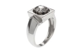 Ring 6.02g 950/- Platin mit Diamant ca. 1.00 ct. H/pi3 Altschliff. Ringgroesse ca. 52