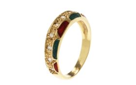 Ring 3.1g 585/- Gelbgold mit Zirkonia. Ringgroesse ca. 54