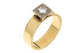 Ring 6.03g 585/- Gelbgold und Weissgold mit Diamant ca. 0.22 ct.. Ringgroesse ca. 54