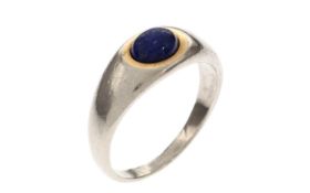 Ring 5.44g 750/- Weissgold mit Saphir. Ringgroesse ca. 53