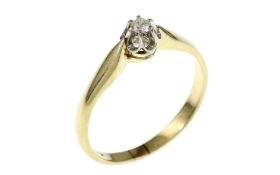 Ring 2.28g 585/- Gelbgold und Weissgold mit Diamant ca. 0.07 ct.. Ringgroesse ca. 55