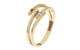 Ring 2.32g 585/- Gelbgold mit Zirkonia. Ringgroesse ca. 55. 1 Zirkonia fehlt