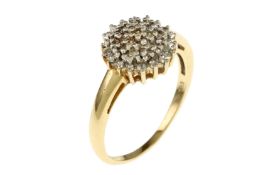 Ring 2.58g 585/- Gelbgold mit 12 Diamanten zus. ca. 0.12 ct.. Ringgroesse ca. 51