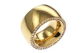 Schubart Ring 87.51g 925/- Silber vergoldet mit 44 Diamanten zus. ca. 0.88 ct.. Ringgroesse ca. 65