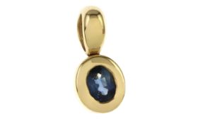 Anhaenger 1.4g 585/- Gelbgold mit Saphir