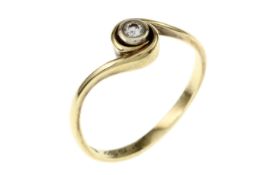 Ring 1.74g 585/- Gelbgold mit Diamant ca. 0.05 ct.. Ringgroesse ca. 51