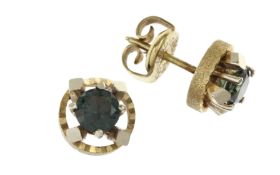 Ohrstecker 3.21g 585/- Gelbgold und Weissgold mit Turmalinen