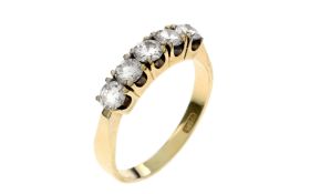 Ring 3.51g 585/- Gelbgold mit 5 Diamanten zus. ca. 1.00 ct.. Ringgroesse ca. 55