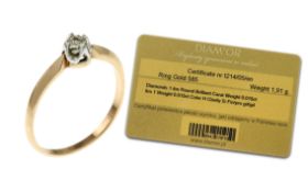 Ring 1.86g 585/- Rotgold und Weissgold mit Diamant ca. 0.015 ct.. Ringgroesse ca. 57