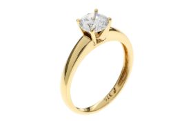 Ring 2.67g 375/- Gelbgold mit Zirkonia. Ringgroesse ca. 57