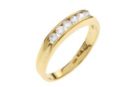 Ring 2.86g 750/- Gelbgold mit Zirkonia. Ringgroesse ca. 53