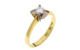 Ring 3.73g 750/- Gelbgold und Weissgold mit Diamant ca. 0.30 ct.. Ringgroesse ca. 56