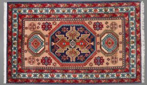 Orient Teppich: Handgeknuepfter Teppich Kazak Russland 264 x 154 cm Wolle auf Wolle semi-alt ungebra