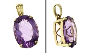 Anhaenger 5.37g 585/- Gelbgold mit Amethyst