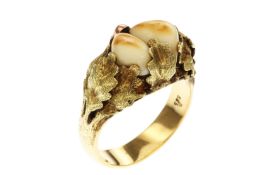 Ring 8.57g 585/- Gelbgold und Rotgold mit Grandeln. Ringgroesse ca. 56