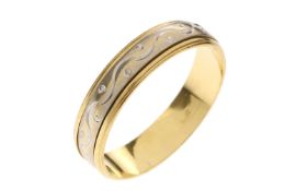 Ring 2.83g 585/- Gelbgold und Weissgold. Ringgroesse ca. 61