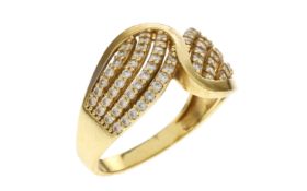 Ring 4.05g 585/- Gelbgold mit Zirkonia. Ringgroesse ca. 53