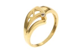 Ring 2.88g 585/- Gelbgold mit Zirkonia. Ringgroesse ca. 56