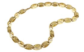 Kette 44.28g 585/- Gelbgold und Weissgold. Laenge ca. 66 cm