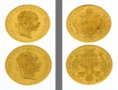 2 Goldmuenzen 1 Dukate 6.98g 986/- Gelbgold