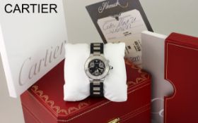 Cartier Must 21 Ref. W10198U2 Automatik Edelstahl mit Kautschukband. mit Box und mit Papieren