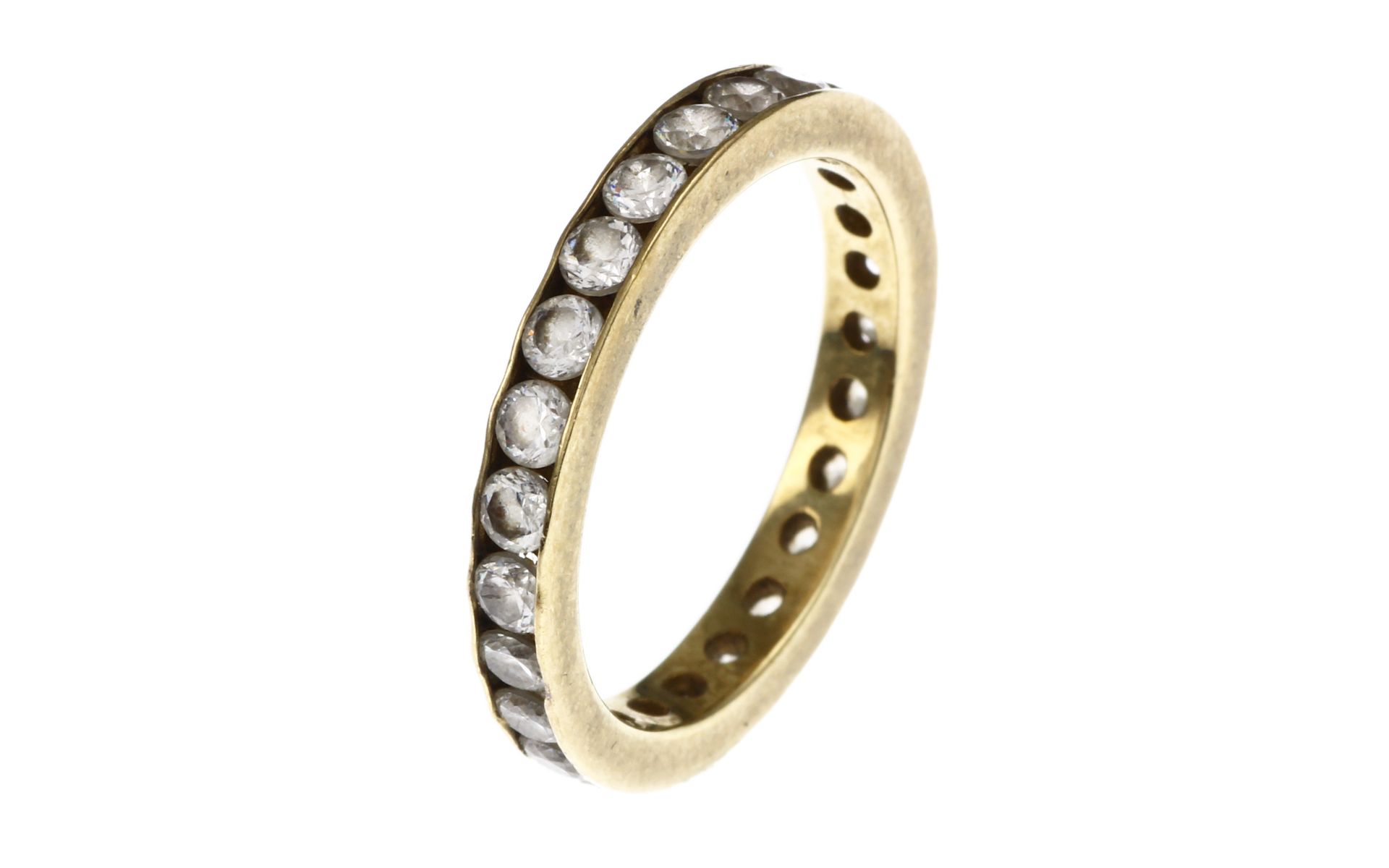 Ring 2.59g 333/- Gelbgold mit Zirkonia. Ringgroesse ca. 54