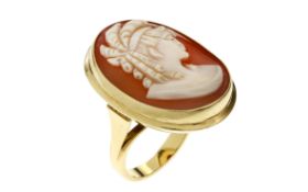 Ring 9.81g 585/- Gelbgold mit Gemme. Ringgroesse ca. 51