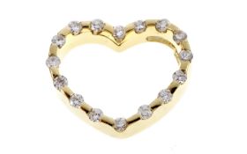 Anhaenger Herz 2.36g 750/- Gelbgold mit 16 Diamanten zus. ca. 0.24 ct.