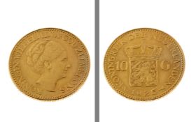 Goldmuenze 10 Gulden 6.72g 900/- Gelbgold 1925