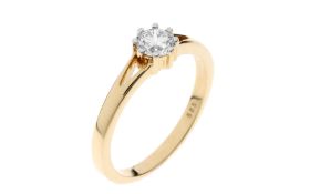 Ring 3.11g 585/- Gelbgold mit Diamant ca. 0.50 ct. G/vs1. Ringgroesse ca. 57