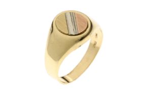 Ring 2.88g 585/- Gelbgold. Weissgold und Rotgold. Ringgroesse ca. 56