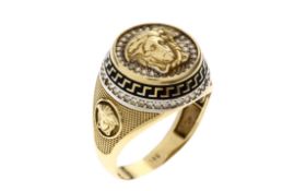 Ring 7.05g 585/- Gelbgold mit Zirkonia. Ringgroesse ca. 66