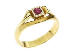 Ring 5.46g 585/- Gelbgold mit Rubin. Ringgroesse ca. 61