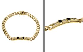 Armband 33.89 gr. 585/- Gelbgold mit Diamanten 0.20 ct G/vs-si und Saphiren 0.40 ct