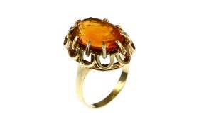 Ring 6.38g 585/- Gelbgold mit Citrin. Ringgroesse ca. 52