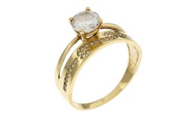 Ring 2.54g 585/- Gelbgold mit Zirkonia. Ringgroesse ca. 55