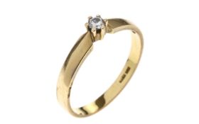 Ring 2.22g 585/- Gelbgold mit Diamant ca. 0.08 ct.. Ringgroesse ca. 57