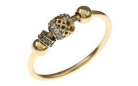 Ring 1.76g 585/- Gelbgold mit Zirkonia. Ringgroesse ca. 58