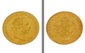 Goldmuenze 4 Florin 3.22g 900/- Gelbgold 1892