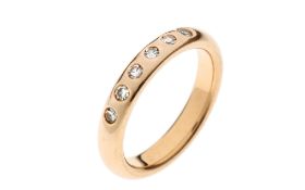 Ring 6.6g 585/- Rotgold mit 6 Diamanten zus. ca. 0.30 ct.. Ringgroesse ca. 58