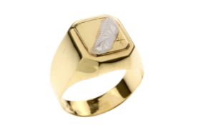 Ring 4.36g 585/- Gelbgold und Weissgold. Ringgroesse ca. 66