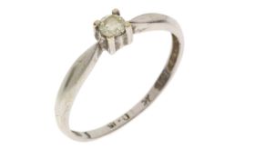 Ring 1.79g 585/- Weissgold mit Diamant ca. 0.18 ct.. Ringgroesse ca. 56