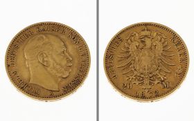 Goldmuenze 20 Mark Deutsches Reich 1872 7.91g 900/- Gelbgold