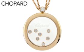 Chopard Anhaenger mit Kette 19.70 gr 750/- Rosegold mit Diamanten 0.42 ct G-F if-vvs mit Box und Pap